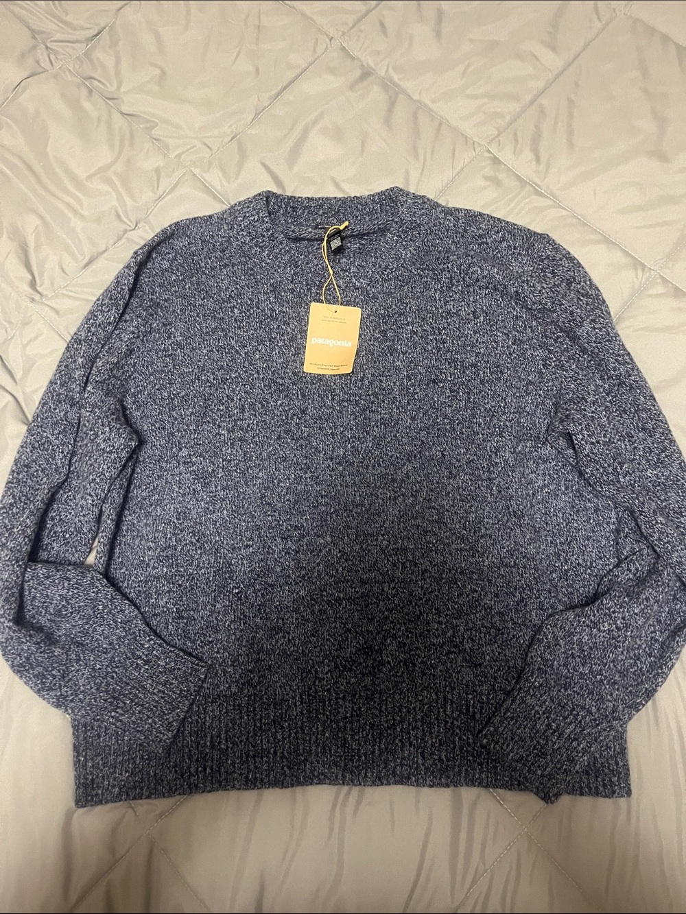 Patagonia Womens wool Crewneck Sweater in sunken Blue